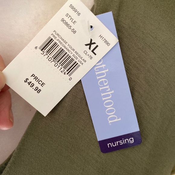 Motherhood Olive Nursing Dress Super Soft and expandable XL NWT - Picture 2 of 7